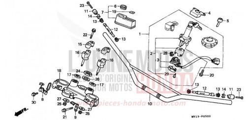 HANDLE PIPE/TOP BRIDGE XRV750N de 1992